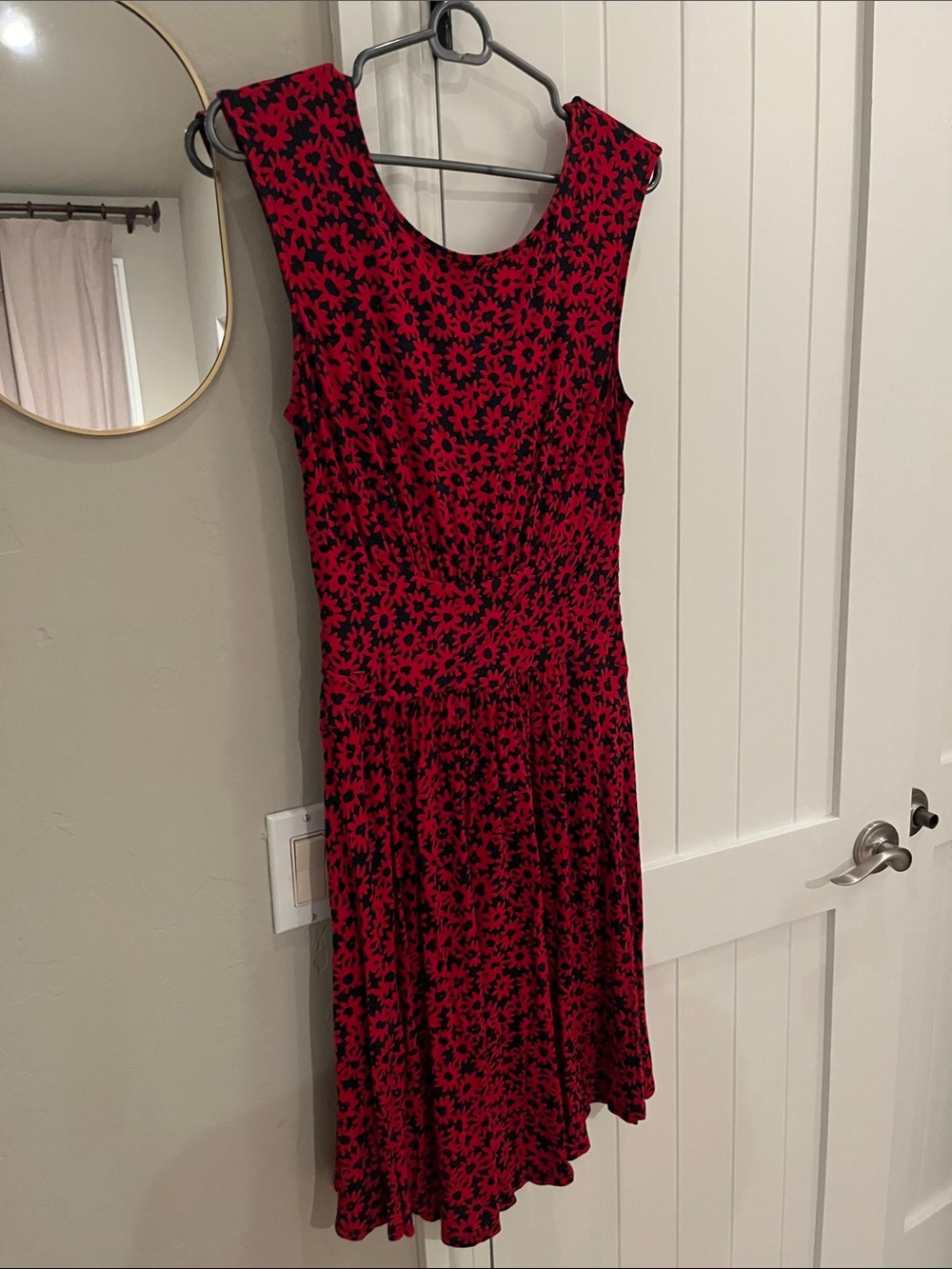 Moulinette Soeurs Red and Black Sleeveless Floral Dress